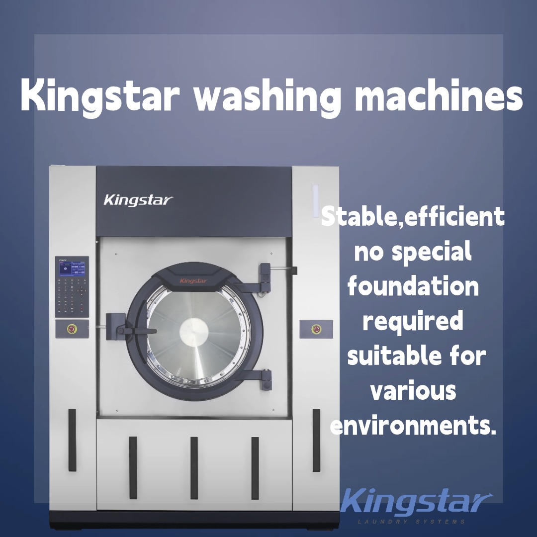 A lavadora extratora automática Kingstar possui um fator de desidratação de 400, garantindo excelentes resultados de desidratação.